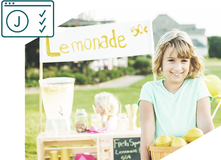 girl with lemonade stand